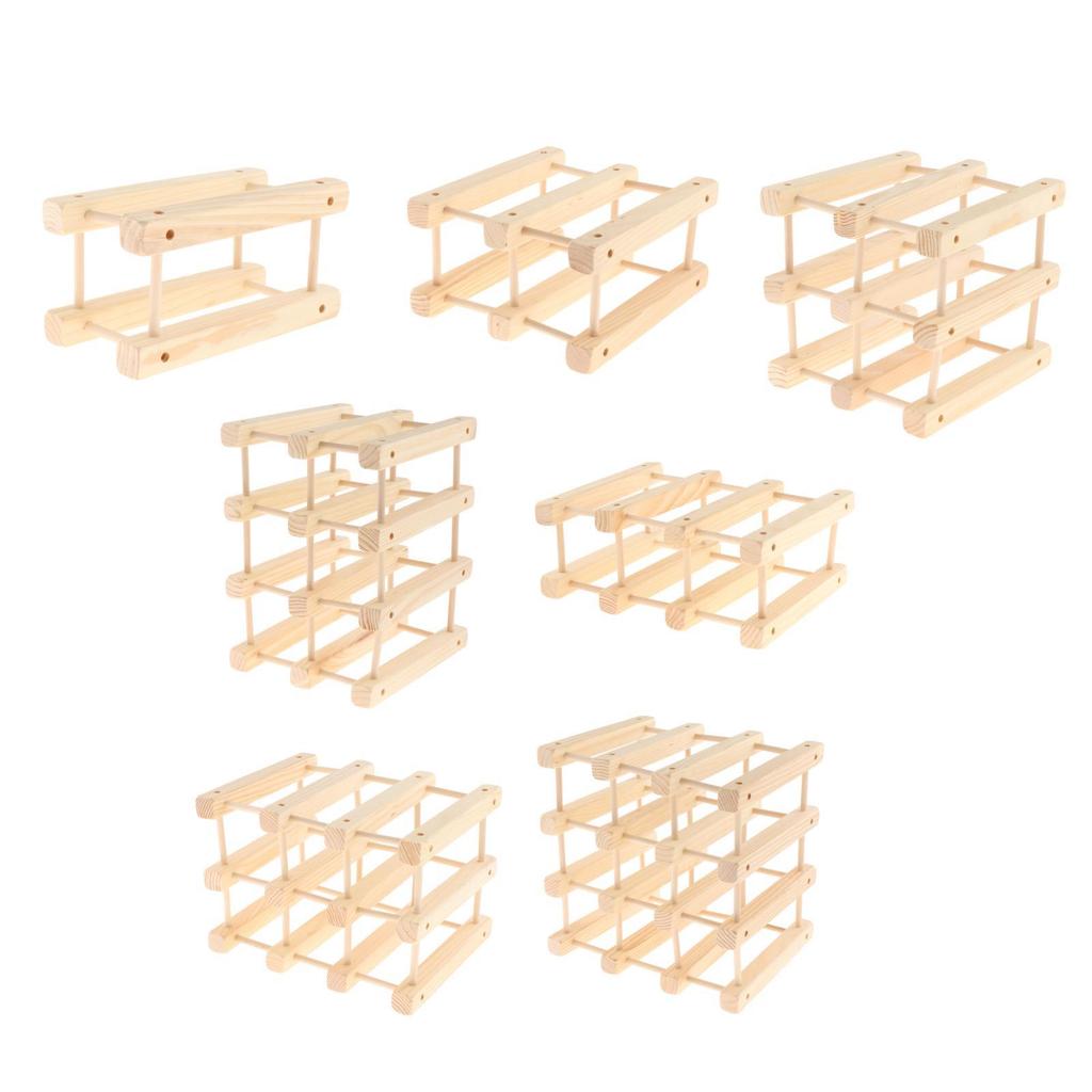 Wooden Bottle Holder Table Top Stands Rack Display Stand for Home Decor Kitchen Organization