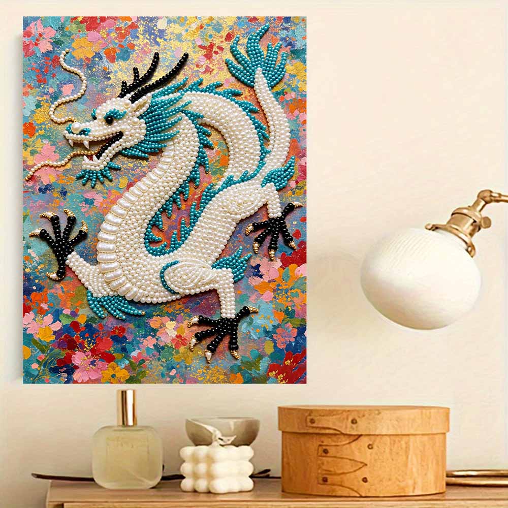 Chinese Dragon Pearl Painting 5D DIY Rhinestone Embroidery Handmade Art Decor Creative Gift for Home Interior Decoration