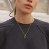 Chic Rectangular Shape CZ Stone Pendant For Women, Trendy Stainless Steel 4 Colors Cubic Zirconia Pendant Charm Chains Necklace