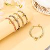 Bohemian Double Layer Natural Stone Beaded Heart Stainless Steel Bracelet For Women