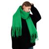 Winter Scarf Women Luxury Autumn Winter Cashmere Scarf Thickened Warm Shawl Classic Tassels Fluffy Scarf Solid Color Soft Shawl