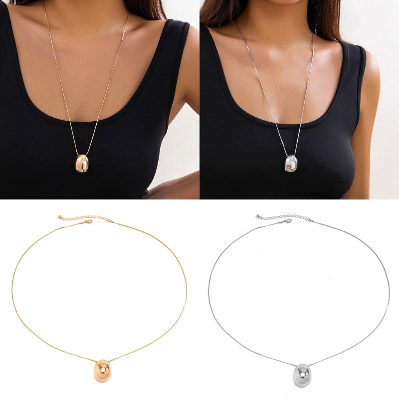 Elegant Comma Teardrop Necklace Pendant Necklace Alloy Texture Comfortable Sweater Chain Suitable for Fashionable Look