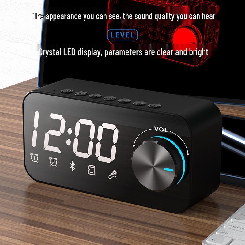 Multifunctional Bluetooth Alarm Clock Speaker with Mirror Display
