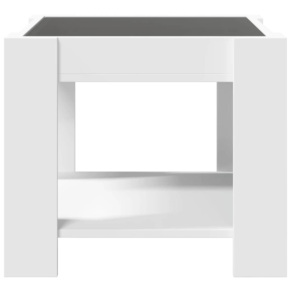 LED Coffee Table White 53 X 53 X 45 Cm Particleboard
