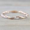 Zhenrong twisted rope ring 18k gold plated micro-paved zirconia ring