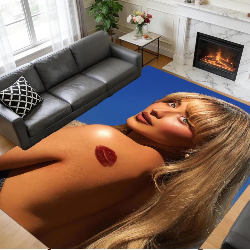 Sabrina Carpenter Print Crystal Velvet Plush Rug Anti?Slip Wear?Resistant Floor Carpet For Indoor Household Home Decoration