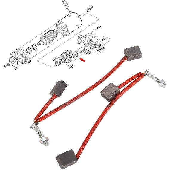 Starter Brush,2pcs Starter Brush Set 103347301 High Performance Generator Brush for EZGO Club Car