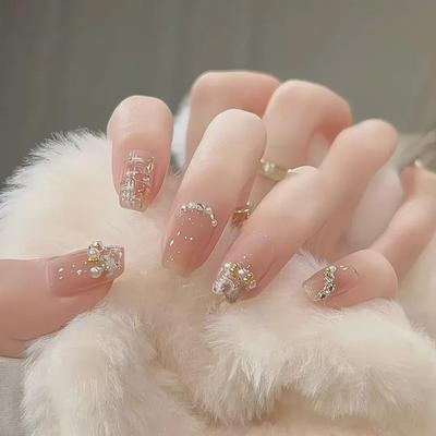 Adesivi per unghie finte Pure & Gentle French Champagne Nude Pearl