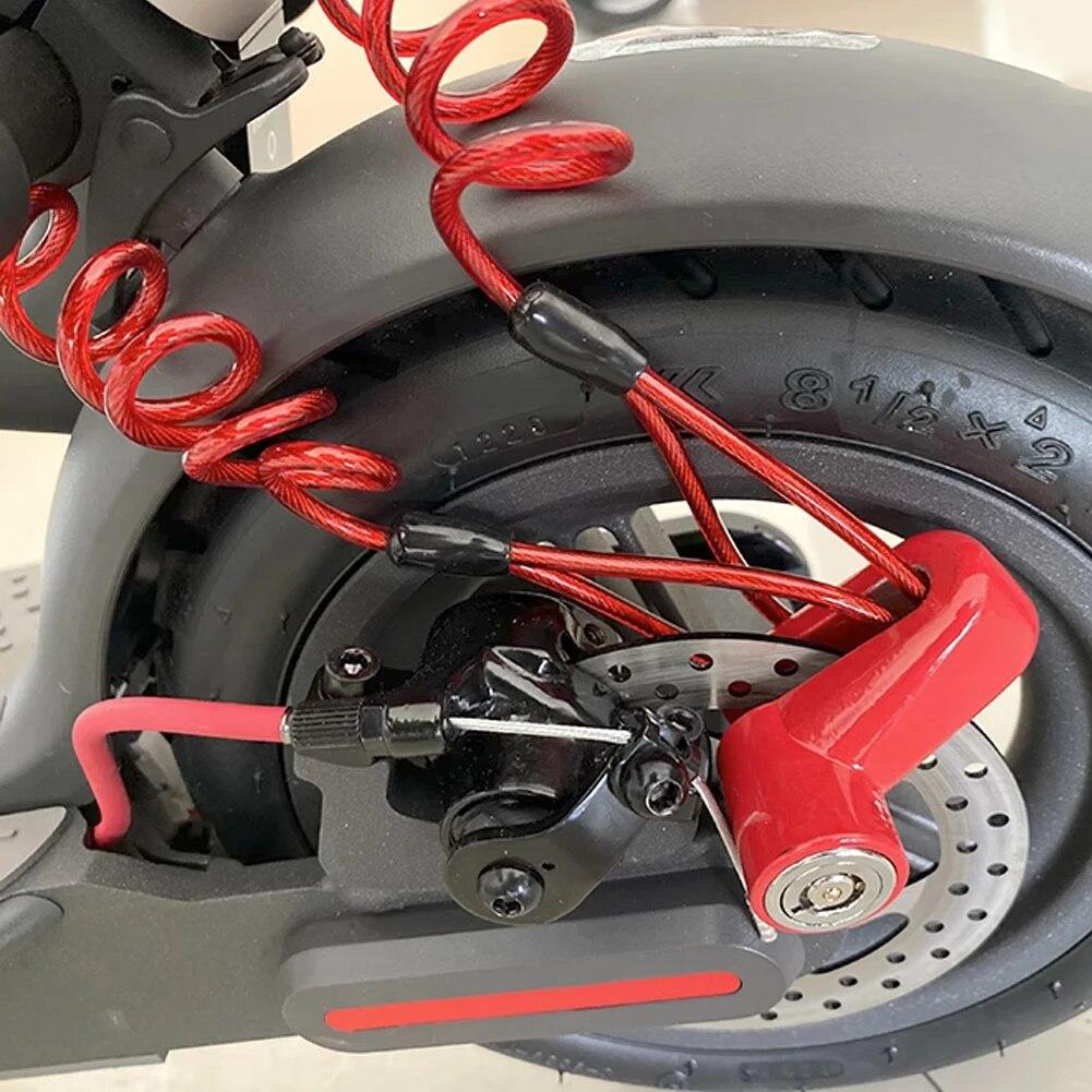 Diebstahlsicherung Elektroroller Scheibenbremsschloss mit Stahldraht Fahrrad Mountainbike Motorrad Scheibenschloss Sicherheit Diebstahlschutz