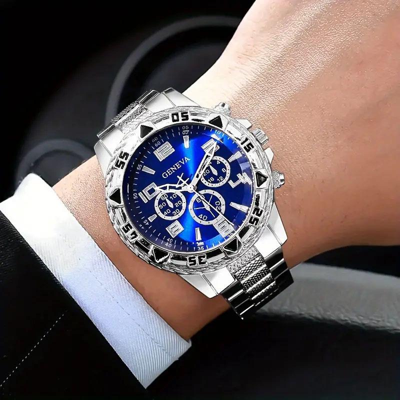 High Quality Stainless Steel Watchband Men Wristwatch Luxury Casual Quartz Watch Large Dial Business Watch