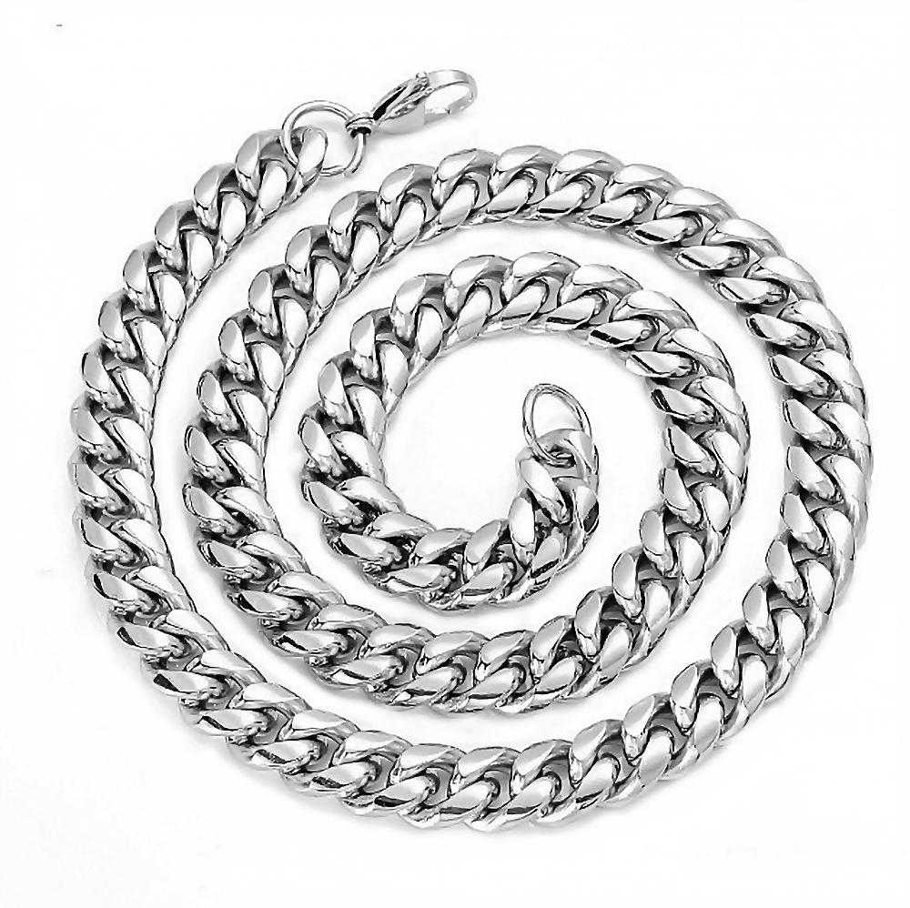 Titanium Steel Cuban Chain Necklace - Men's Bold Stainless Steel Jewelry Accessory