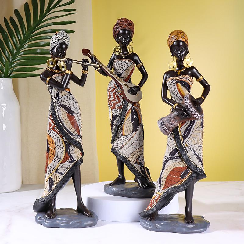 African Tribe Retro Black Woman Ornaments for Home Decor