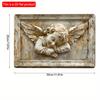 2d Flat 20*20cm, Angel Baby, Wooden Logo Fun Vintage Close Wooden Logo, Home Decoration, Wooden Logo Poster Holiday Gifts, for Home, Kitchen, Garden