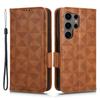 For Samsung Galaxy S24 Ultra Case Imprinted Triangle Leather Wallet Shockproof Cover with Stand