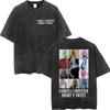 Sabrina Carpenter Album Poster Graphic T Shirt Men Women High Quality Vintage Washed Tshirt Summer Casual Loose Cotton Tshirts