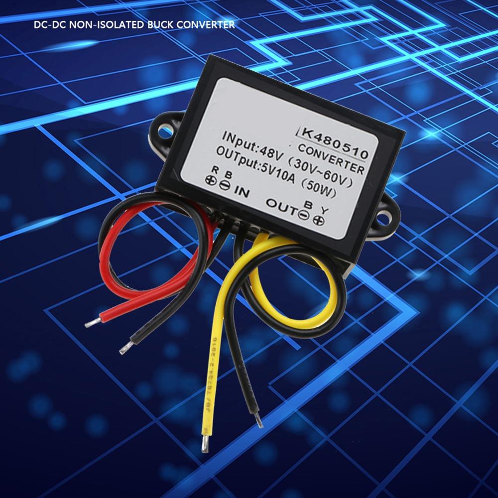 High Efficiency 36V/48V to 5V DC-DC Converter 10A Output Waterproof Voltage Module Step Down Power Supply Car Applications