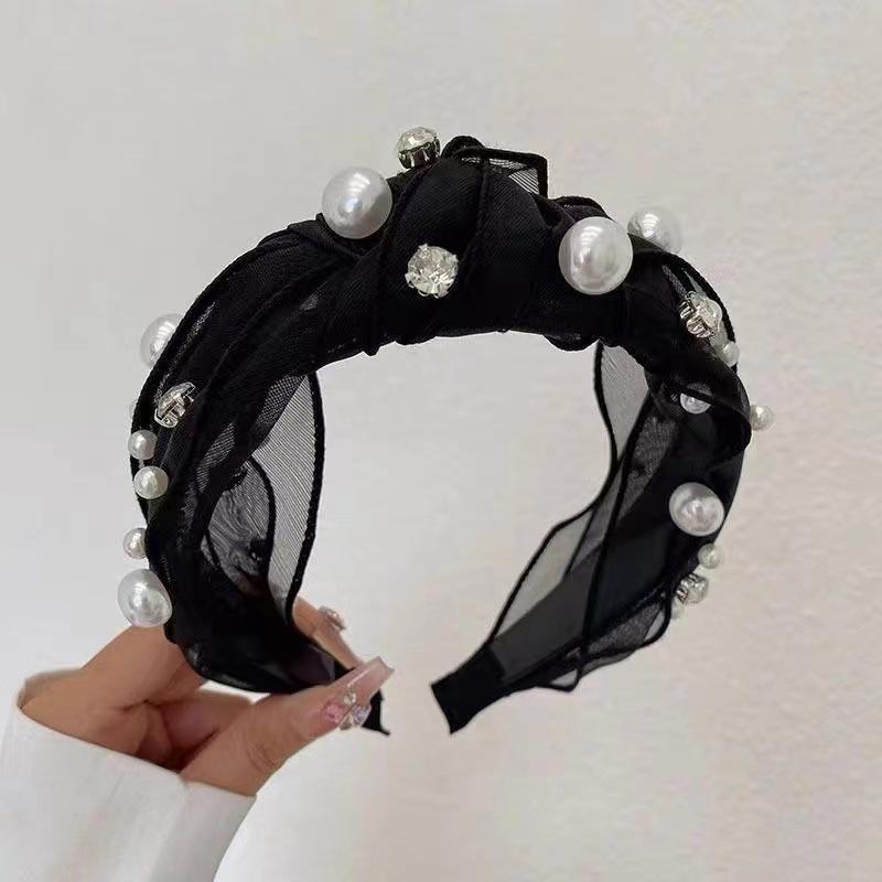 Koreanisches Strass-Tüll-Stirnband: Elegantes, vielseitiges Haaraccessoire für leichten Luxus
