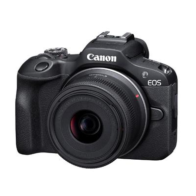 Canon Bezzrcadlový fotoaparát s jedním objektivem EOS R100 Standardní sada objektivu se zoomem 356 g (RF-S18-45) Černá/APS-C/přibl. EOSR100-1845ISSTMLK