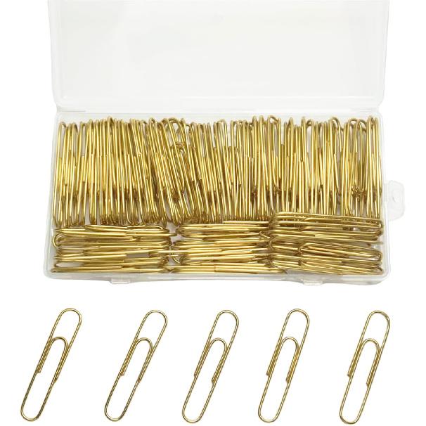 Generic Gold Paper Clips, 100 Count Large Size, 2 Inch Jumbo Paperclips, School and Office Supplies, ZANE5242114
