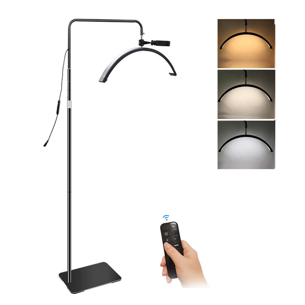 HD M6X Pro 36W Half Moon Light Floor Lamp Fill Light 3200K 5600K Dimmable with 180cm  70.9in Metal Light Stand Phone