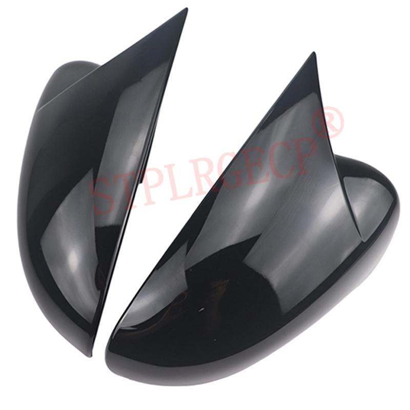 For Renault Clio 4 MK4 IV X98 2012-2016 2017 2018 Bright Black Pattern Add-on Side Rear View Mirror Covers Cap Horn Shape