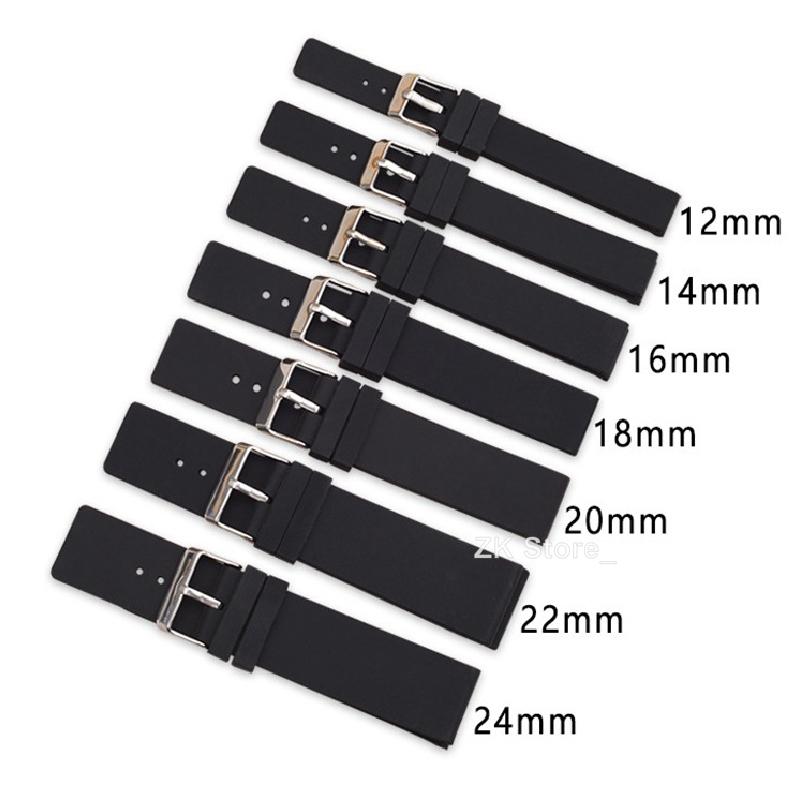 Silicone Watch Straps 20mm 14/16/18mm 22mm 24mm for Smart Watches Bracelet Soft Rubber Watchband for Men Women Watch Accessories