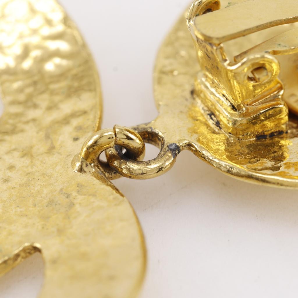 CHANEL COCO Mark Earring Matelasse vintage Plated Gold 45g Women Used