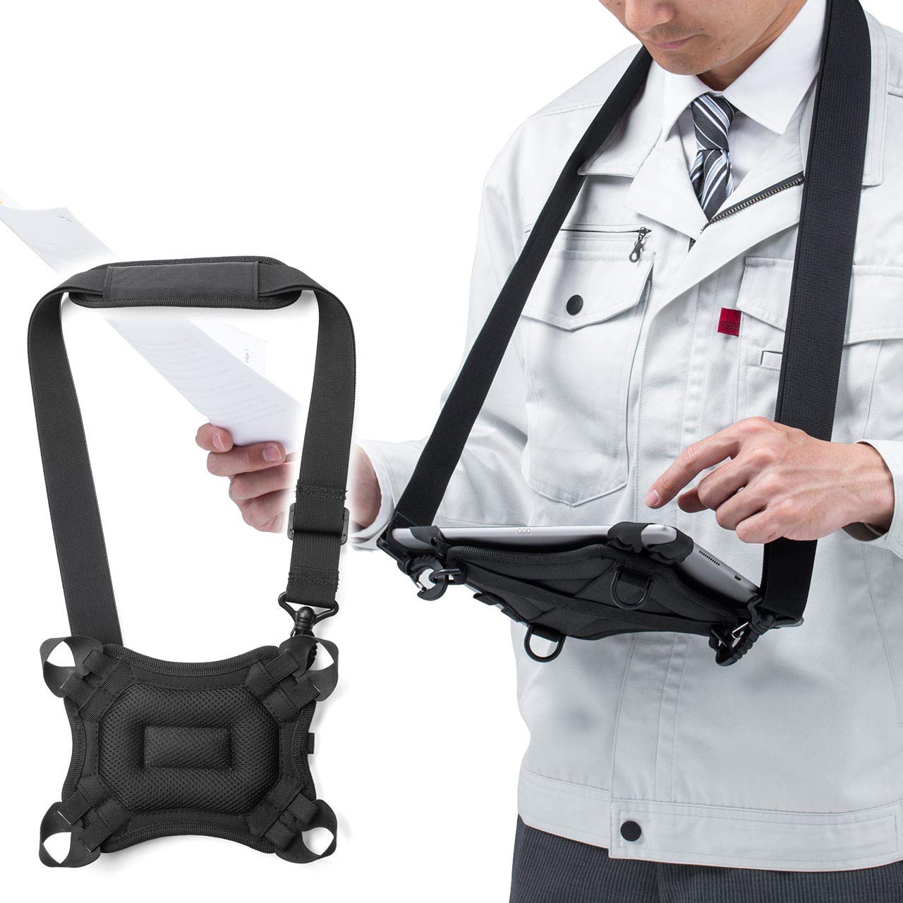 

Плечевая сумка для планшета Sanwa Direct для 10-11-дюймового iPad Air 4/iPad 8-го поколения с держателем для руки (Код продукта: 200-TABC019)