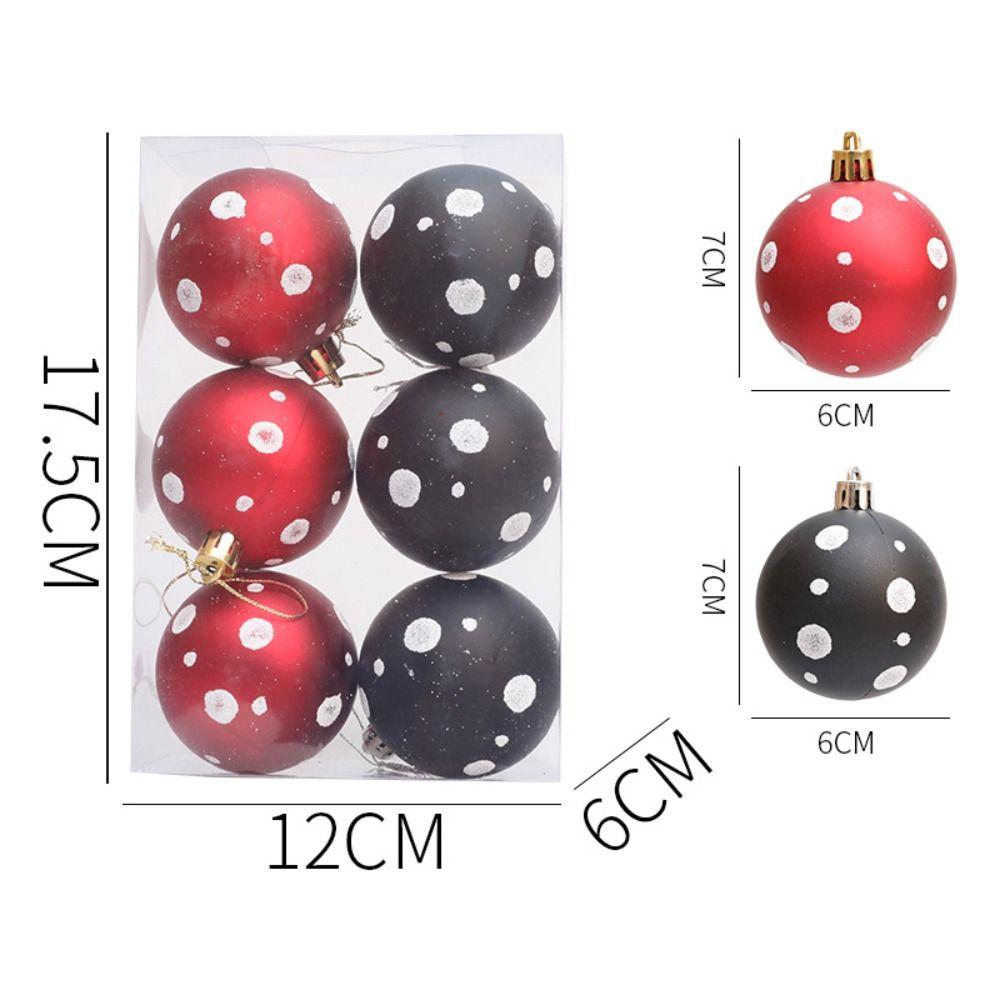6pcs Plastic Electroplated Hanging Balls 6cm Xmas Tree Pendants Party Favors