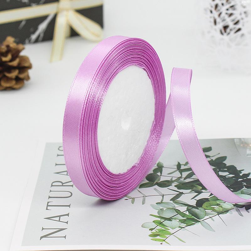 Factory Wholesale 1.5 Inches Single Sided Pastel Satin Ribbon Decorative Polyester Fabric Solid Logo Hair Gift Decoration