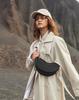 Paris Niche Design Genuine Leather Crescent Saddle Bag - Fashionable Shoulder Messenger Bag