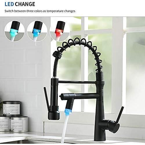 Robinet de cuisine - timaco - led noir - métal - design à levier - durable