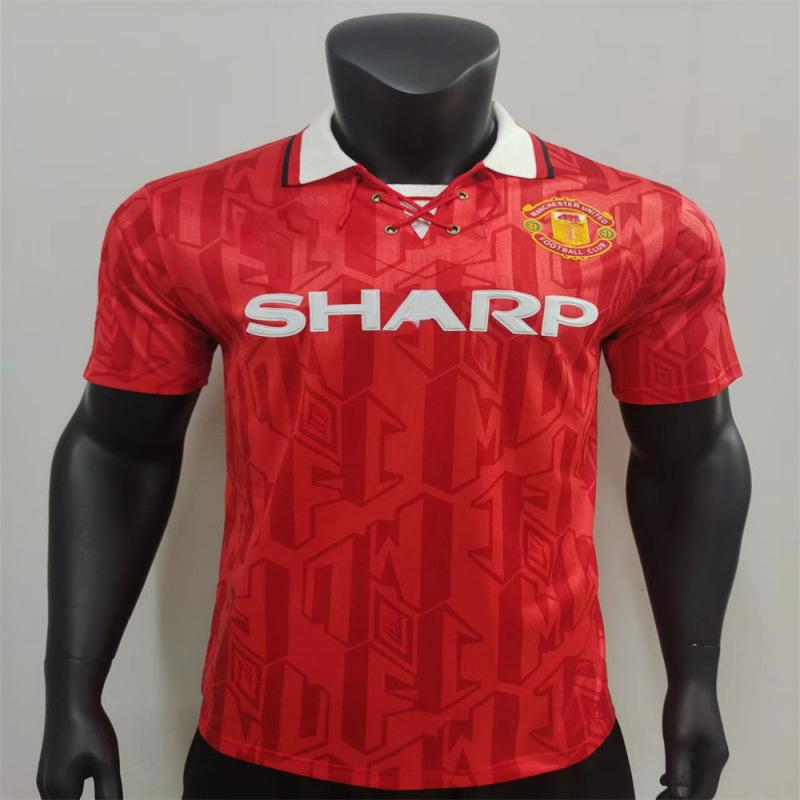 Retro jersey Red Devils Triple Crown home short-sleeved No. 7 Beckham replica jersey short-sleeved football jersey S