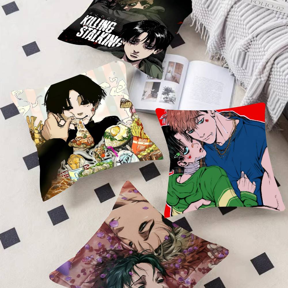 Korean Manga Killing Stalking Vintage Pillow Cover For Bedroom Room And Living Room Sofa Decorative Cushion Cover