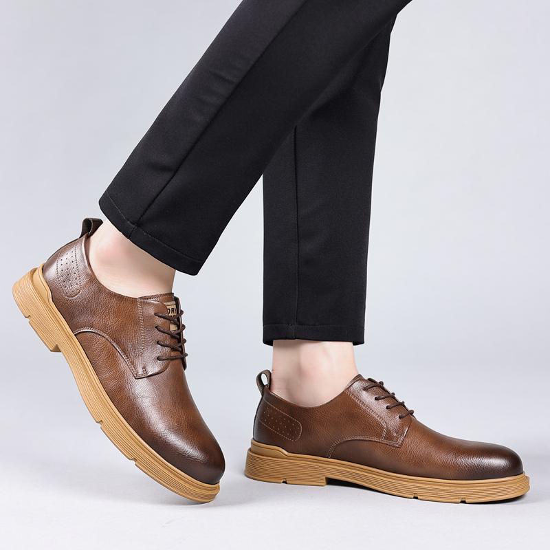 men casual shoes lace up business wedding formal dress leather brogue shoes derby shoe black platform sneakers zapatos hombre