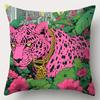 4er-Set, Sofakissenbezug, Rosa Leopard Kissenbezug, 17,7 Zoll * 17,7 Zoll, Einseitiger Druck, Heimdekoration, Sofa W