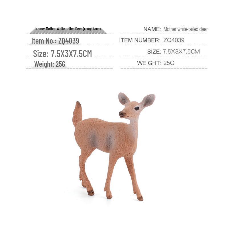 Children's Cognitive Forest Animal Deer Set: White-tailed Deer Fawn Ornaments & Figurines