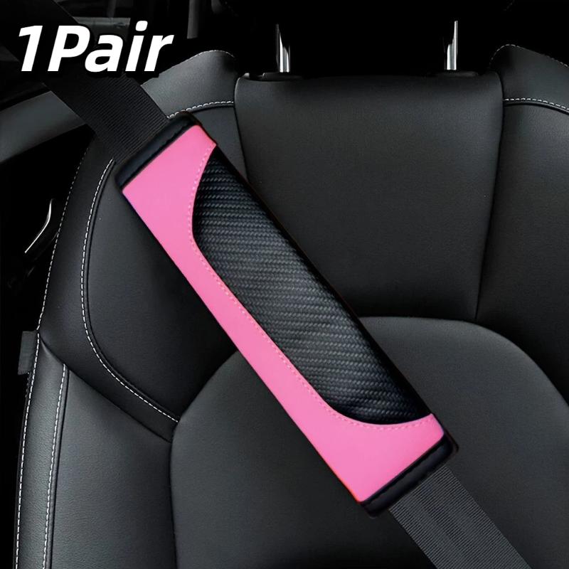 2Pcs PU Car Seat Belt Shoulder Covers Breathable Soft Protective Pads for Comfortable Daily Driving Travel