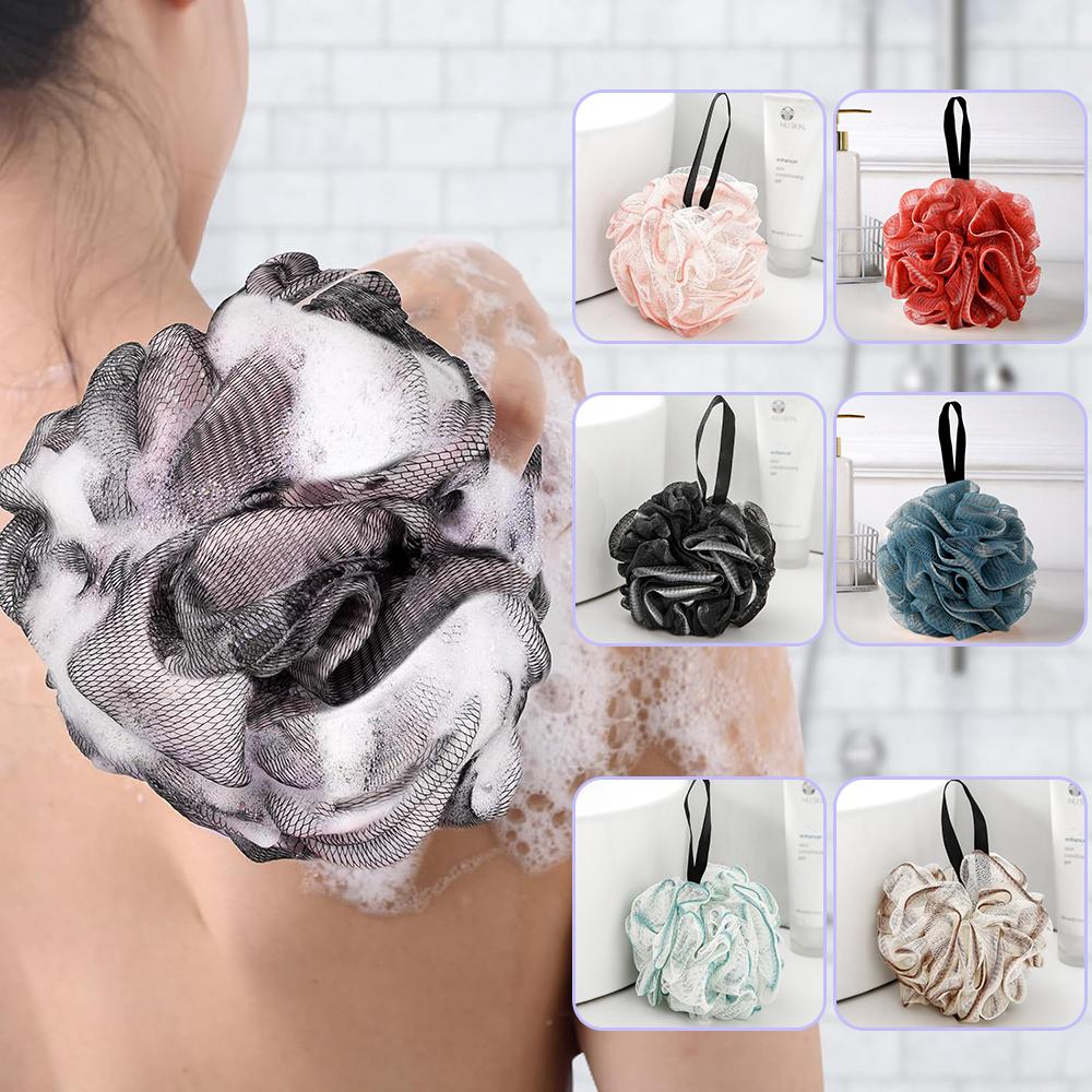 30-40g Soft Bath Ball PE Foam Bath Flower Non-Spilling Pearl Rubbing Back Massage Foaming Wash Towel Included Bat Bath Accessory