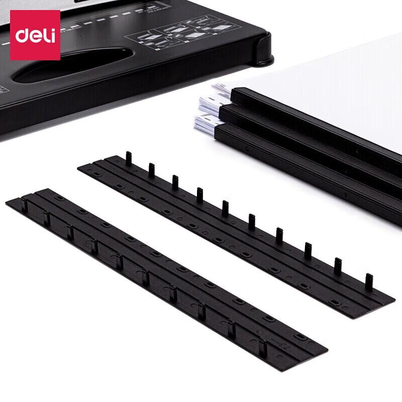 Deli 10-Hole Comb Binding Strips 75mm Black 100-Pack 6900₽