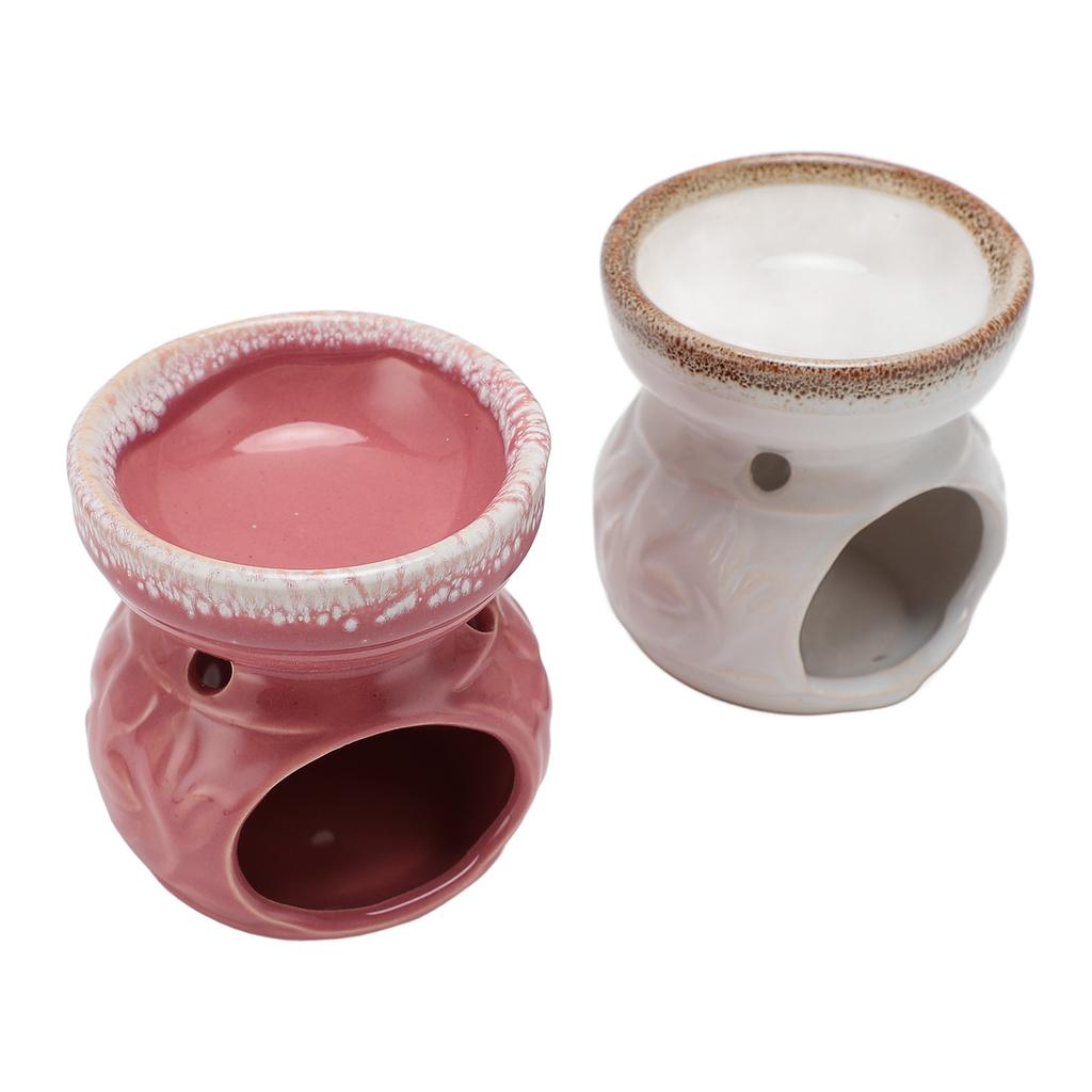 2 Stück Keramik Teelichthalter Wachswärmer Langlebiger Ätherisches Öl Brenner Räucherstäbchen Diffusor f