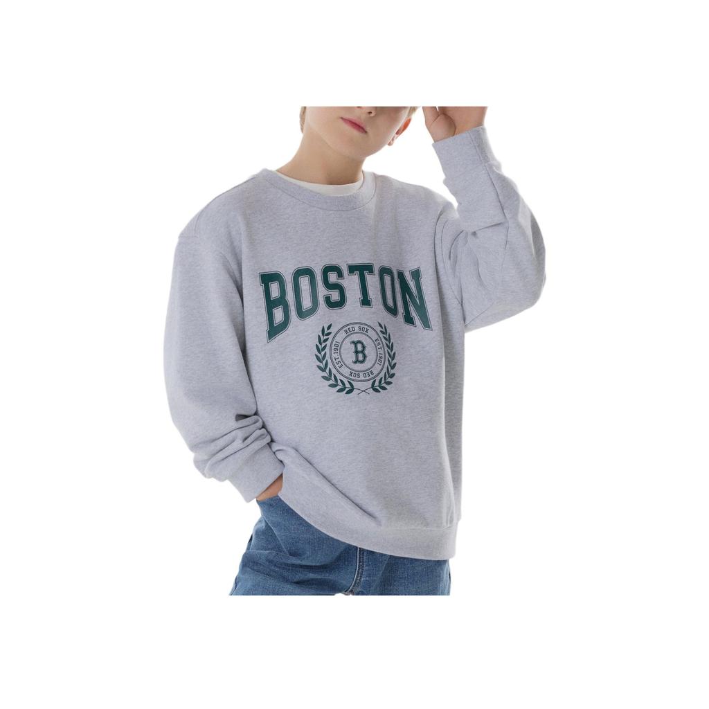 New MLB Sweatshirt Boston Red Sox FW24 Light Gray Kids' 7AMTV0144-43MGL