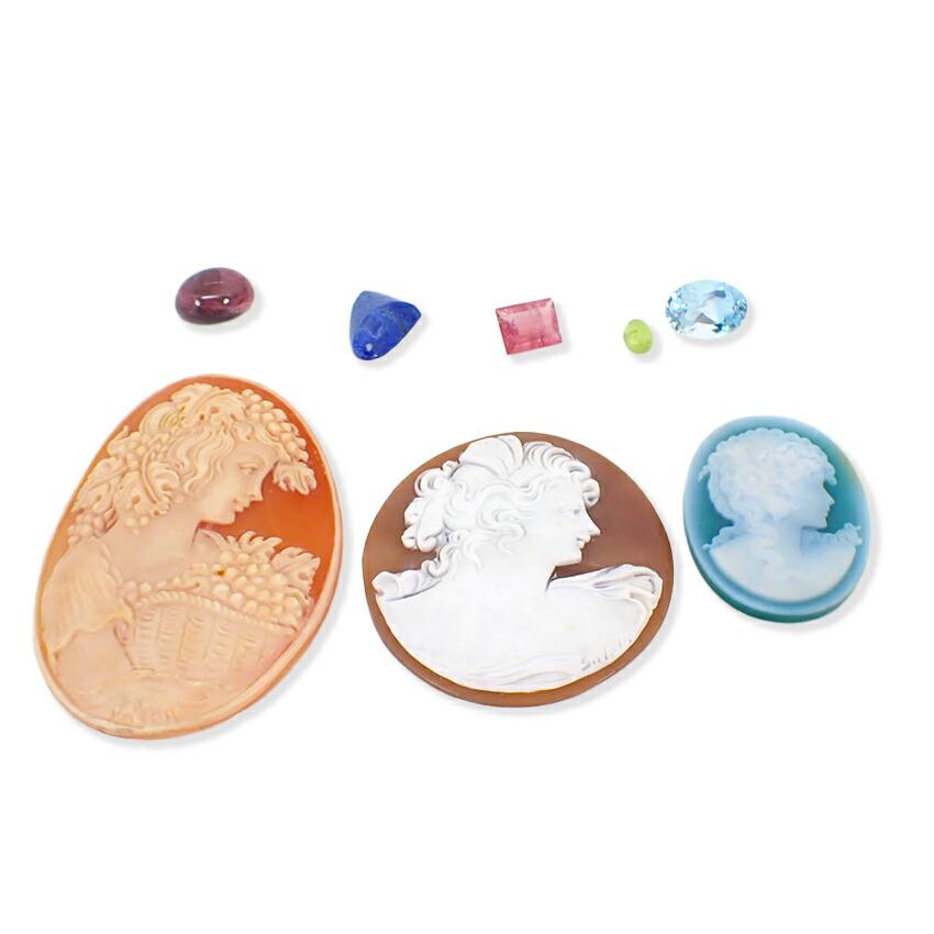 

[Used] Shell cameo stone loose 8 piece set/g525-32
