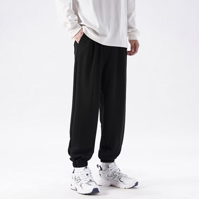 Dingfengbaoluo Men's Solid Tapered Jogger Pants SJ08