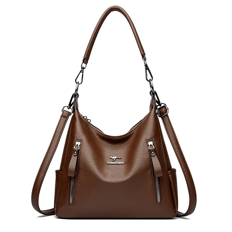 Vintage Female Crossbody Bags Fashion Solid Color PU Leather Large Capacity Shoulder Bag for Women Casual Travel Bag