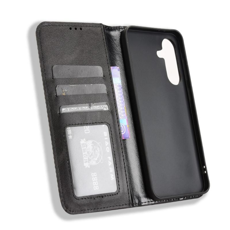 For Samsung Galaxy A56 5G Leather Retro Self-attaching Phone Case Of For SAM Galaxy A56 5G Case Flip Magnetic Wallet Cover