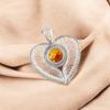 Citrine Gemstone 925 Sterling Silver Jewelry Heart Shape Pendant 1.4" For Her CP-15-1