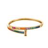 Ka Family Deluxe Micro-Inlaid Zircon Colored Gold Copper Nail Bracelet: Exquisite, Fashionable, and High-End Women's Jewelry.