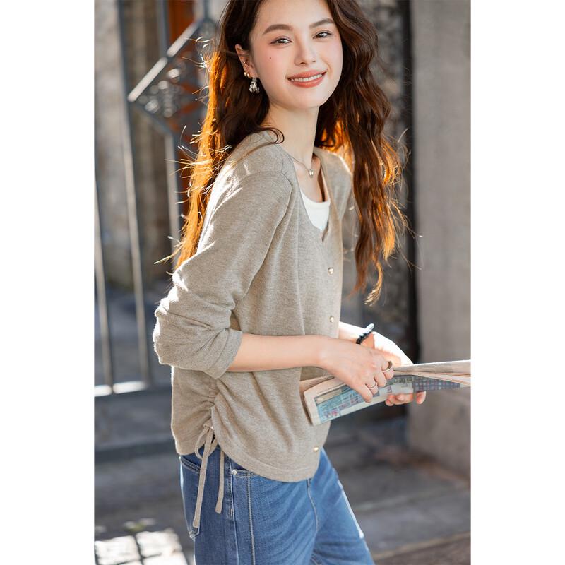 Moka Na Women's Faux Two-Piece Long-Sleeve Knit Top MKNJD3872