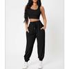 GMXIA Spring Solid-color Round-neck Vest Women's High-waisted Fashionable Casual Long Pants Set